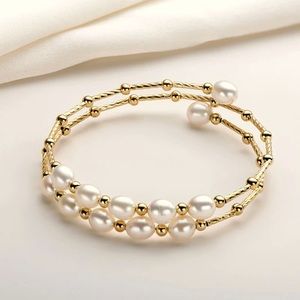 Natural pearl/14k gold filled bracelet
